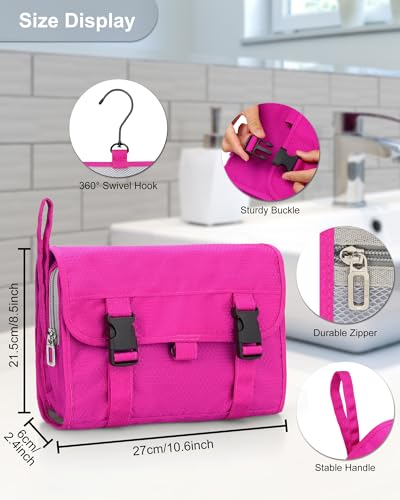 Relavel HangingTravel Toiletry Bag for Women, Large Capacity Toiletries Bag - color: 01 Hot Pink, size: Large