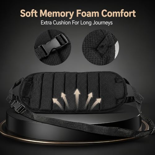 1 Pack Portable Airplane Footrest Hammock, Adjustable Memory Foam Travel Foot Rest, Foldable Foot Support for Airplane, Train, Office Desk & Long Trips