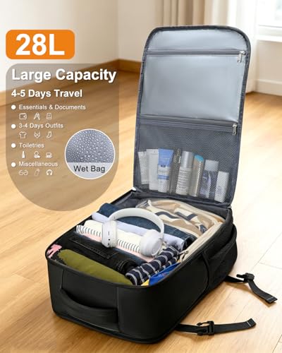 Capolo Travel Laptop Backpack Women Carry On Backpack Weekender Travel Bag - color: Black, size: XL-Large