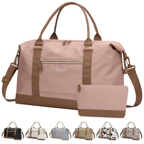 ELONGRIVER Women Travel Duffle Bags, Weekender Overnight Bag, Hospital Bag - color: Pink, size: X-Large