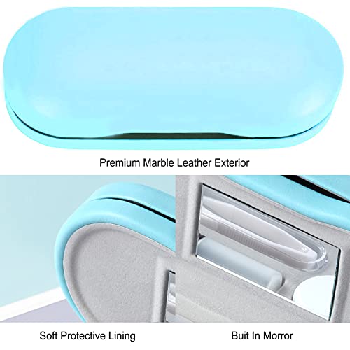 AITIME 2 in 1 Contact Lens and Glasses Case Combo,Contact Travel Case Kit - color: Light Blue