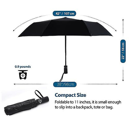 SY COMPACT Travel Umbrella for Rain, Windproof Automatic Compact Umbrella - color: purple flower