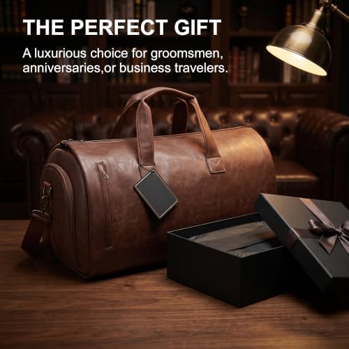 3-in-1 Convertible Rolling Garment Duffel Bag with Wheels, Brown, 50L - color: Brown