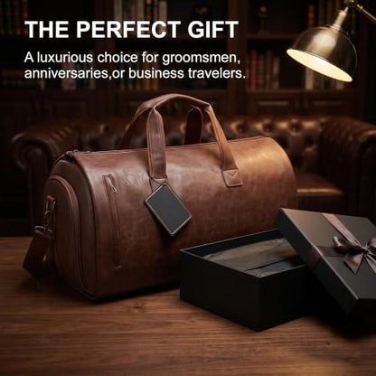 3-in-1 Convertible Rolling Garment Duffel Bag with Wheels, Brown, 50L - color: Brown