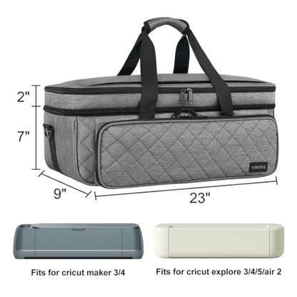 YOREPEK Carrying Case for Cricut Maker 4/3, Explore 5/4/3 with Dust Cover - color: Grey