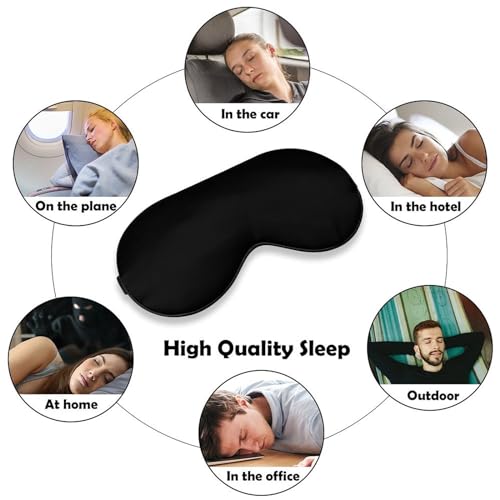 Custom Eye Mask for Men Women Personalized Adjustable Sleep Mask | Add Your Photo Text Logo Adjustable Strap Eyeshade for Sleeping Travel Work, PureBlack - color: Pureblack