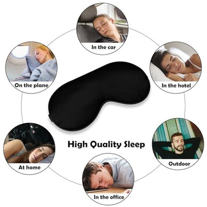 Custom Eye Mask for Men Women Personalized Adjustable Sleep Mask | Add Your Photo Text Logo Adjustable Strap Eyeshade for Sleeping Travel Work, PureBlack - color: Pureblack