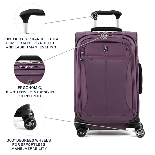 Travelpro Softside Carry-On with Front Pocket Tourlite, 21", Purple - color: Deep Purple, size: Carry-On 21-Inch