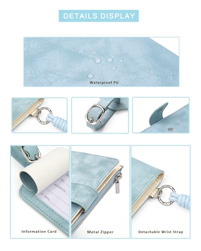Passport Holder for Travel, Rfid Passport Wallet with Zipper - color: Coastal Tides
