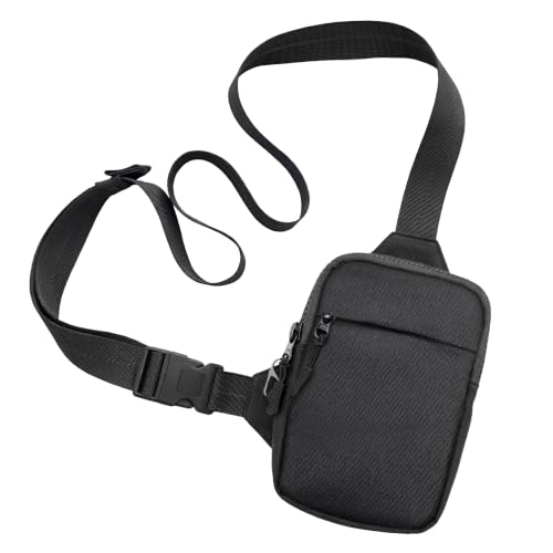 Travel Sling Bag for Men & Women, Anti-Theft RFID Blocking Crossbody Bags - color: Black 2.0 Standard