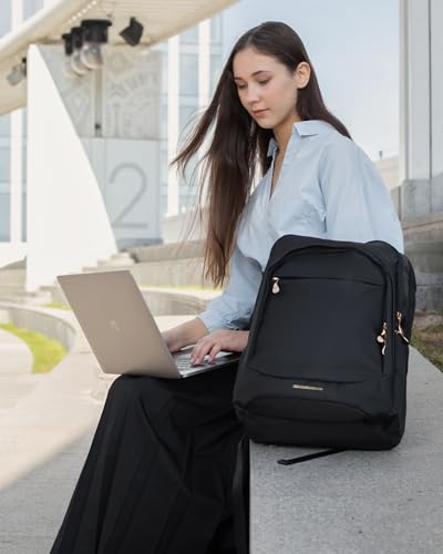 LIGHT FLIGHT Travel Backpack for Women, 15.6 inch Laptop Daypack - color: Black, size: 15.6 Inch without Wheels