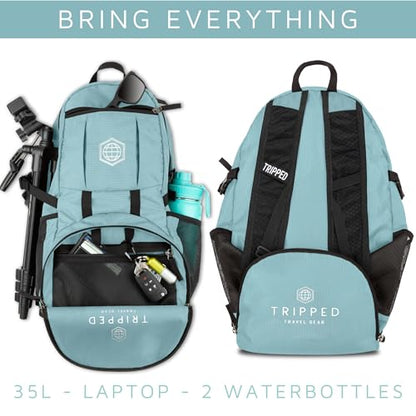 TRIPPED Travel Gear 20L Packable Travel Backpack for All-Day Comfort - color: Teal