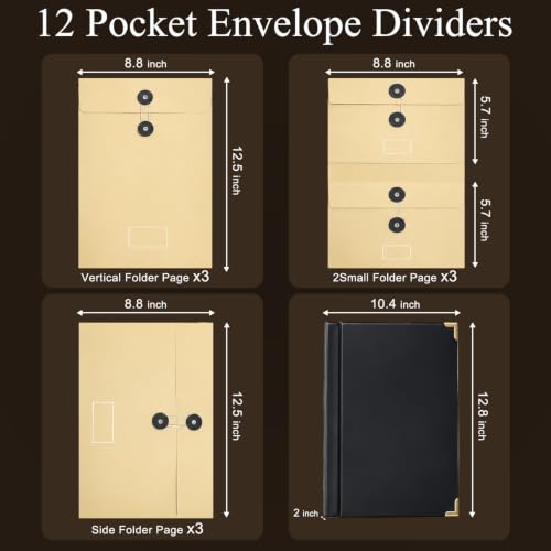 Document Organizer | in Case I Die Binder Organizer with Labels-Black+Khaki - color: Khaki