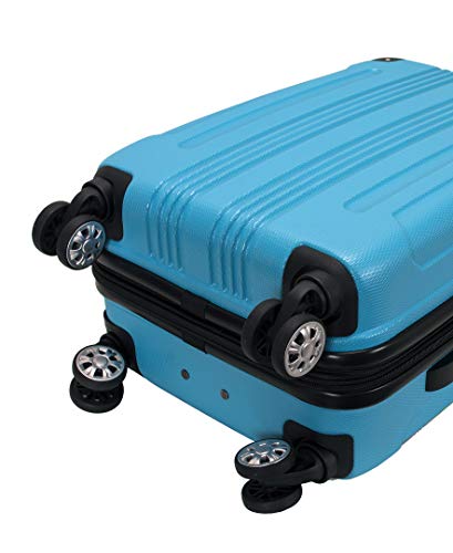 Rockland London Hardside Spinner Wheel Luggage, Turquoise, 3-Piece Set (20/24/28) - color: Turquoise, size: 3 Piece (28"/24"/20")