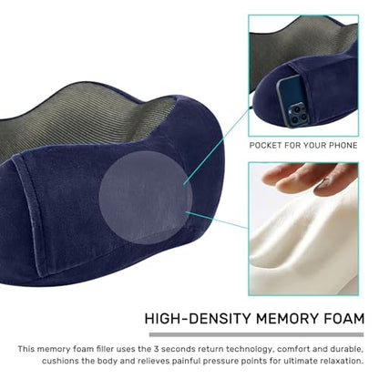 urnexttour Neck Pillow Airplane Travel Pillow 2 Pack Grey and Blue - color: Grey&blue