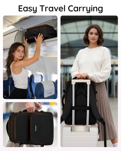 Taygeer Travel Backpack with Shoe Compartment, Work Bag Backpack for Women - color: Black Khaki