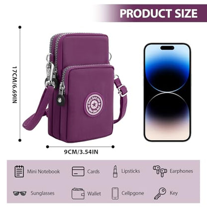 Mini Crossbody Sling Bag, Cell Phone Purse, Travel Pouch Shoulder Bag with Adjustable Strap, Lightweight Organizer Pouch - color: Purple