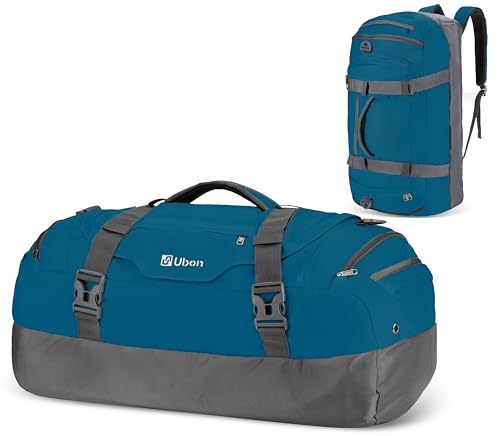 Ubon Convertible Duffel Backpack Weekender Gym Bag with Shoe Compartment - color: Dark Teal, size: 65L