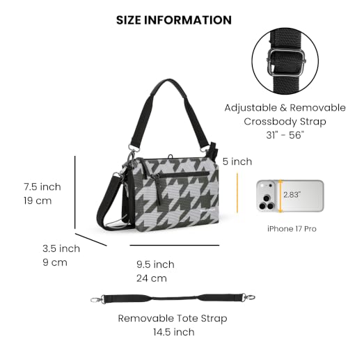 Sherpani Mei, Small Anti-Theft Crossbody Purse - color: Houndstooth