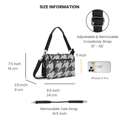 Sherpani Mei, Small Anti-Theft Crossbody Purse - color: Houndstooth