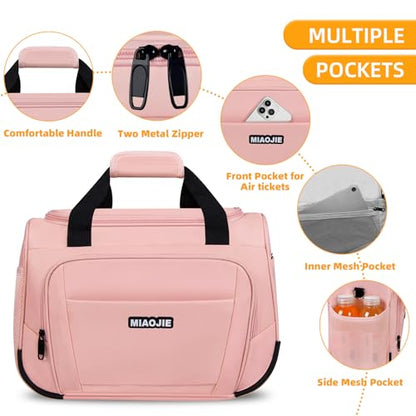 Underseat Carry On Luggage Bag, Lightweight Travel Tote Bag for Travel - color: Pink, size: 18IN