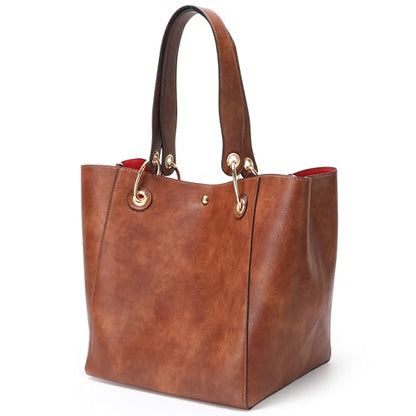 sqlp Large Work Tote Bag for Women Handbags Big Bucket Purses - color: Apricot