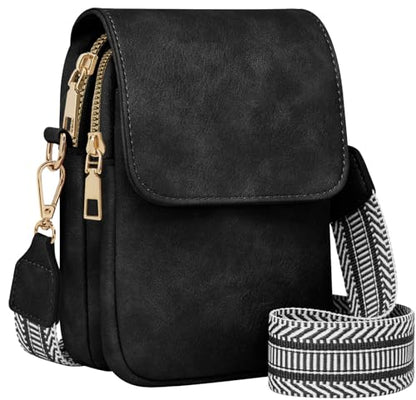 Fashion Small Crossbody Bags for Women Trendy Designer Cell Phone Purses - color: Black