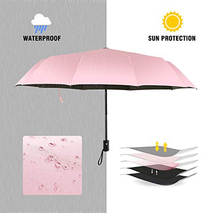 Shinok Travel Umbrella Compact Folding Sun Umbrellas Lighweight Auto Open Close for Women Parasol