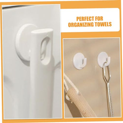 MAGICLULU 6pcs Self-Adhesive Wall Hooks for Kitchen and Bathroom Strong Adhesive Hanging Hooks for Towels Bags Keys No Drill Easy Installation for Home Organization