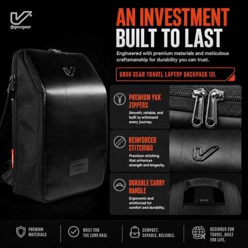 Gruv Gear Travel Laptop Backpack 12L UE Edition Compact Tech Backpack with Modular Storage, Side Access Pockets & Water-Resistant Design, Small Carry for Work, Travel & Everyday Carry - style: Ue Edition