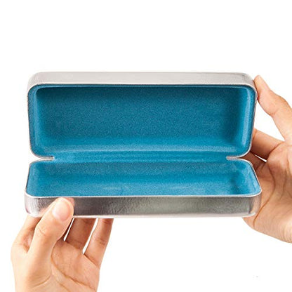 TRIUMPH VISION Sunglasses Case Hard Shell Glasses Case Eyewear Eyeglasses - color: Silver, size: Medium for eyeglasses