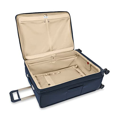 Briggs & Riley Baseline Extra Large Expandable Softside Spinner, Navy - color: Navy, size: 31" Checked