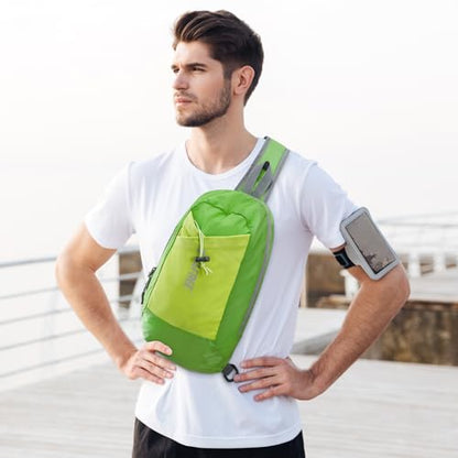 G4Free Sling Bag for Men Women,RFID Blocking, Crossbody Backpack,Travel - color: Green