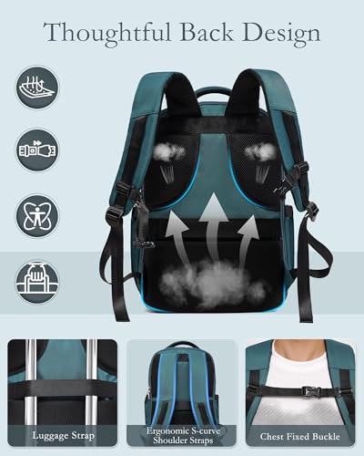 Coolife Lightweight Luggage with TSA Lock,3 Piece Set Teal Blue - color: Teal Blue, size: 3 Piece Set (Backpack/TB/20in)
