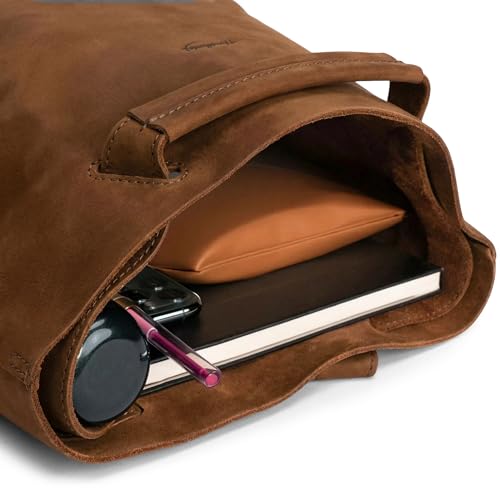 Heather's, Convertible Backpack to Shoulder Bag, Spacious Crossbody for Women, Squared Purse, Full Grain Leather, Handmade - color: Swayze Suede