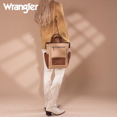 Montana West Wrangler Women Backpack Purse - color: D-classic Tan