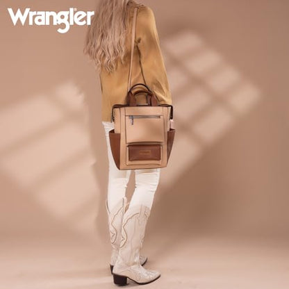 Montana West Wrangler Women Backpack Purse - color: D-classic Tan