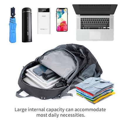 NODLAND Light Weight Packable Backpack for Travel Hiking 45L Foldable Water-Resistant Daypack Hydration Rucksack - color: Black, size: Medium 45L