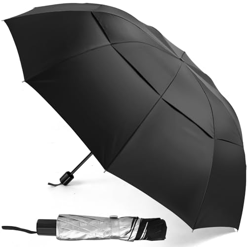 Kalolary UPF 50+ UV Protection Compact Golf Umbrella - color: Black