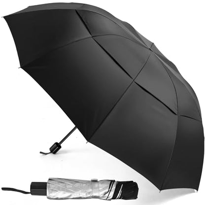 Kalolary UPF 50+ UV Protection Compact Golf Umbrella - color: Black