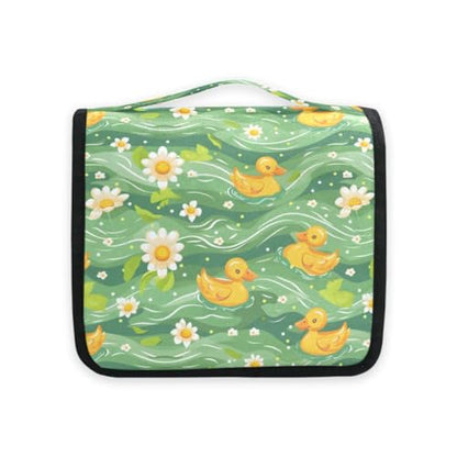 Hanging Travel Toiletry Bag Little Ducks Daisy Flower Kit Makeup Case Cosmetics Organizer for Men Women - color: Little Ducks Daisy Flower