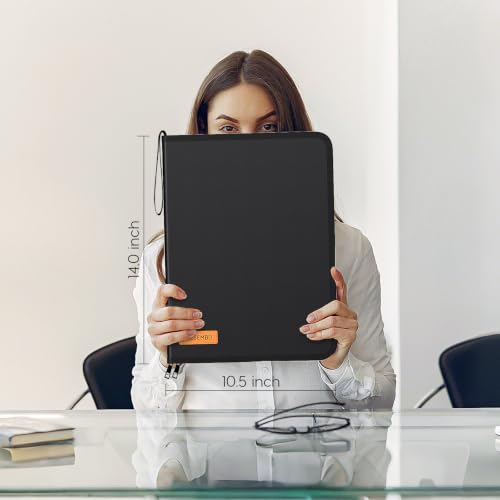 Important Document Organizer Binder with Pocket, Fireproof, Water-Resistant - color: Black
