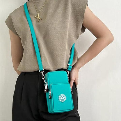 Mini Crossbody Sling Bag, Cell Phone Purse, Travel Pouch Shoulder Bag with Adjustable Strap, Lightweight Organizer Pouch - color: Green