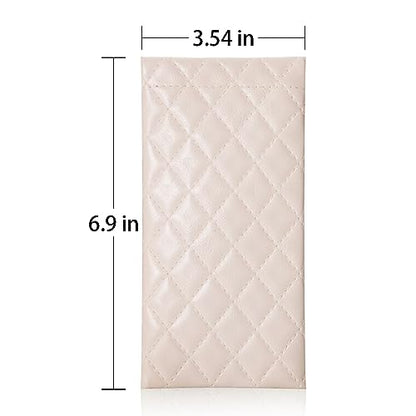 TRIUMPH VISION Eyeglass Case Glasses Case Soft Sunglass Pouch Sleeve 3 Pack - color: Pu Quilted (Pink, Beige, White)