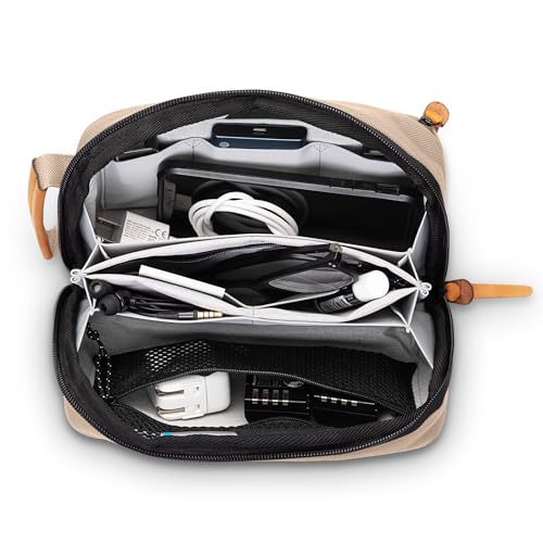 TRIPPED Travel Gear Tech Organizer Pouch for Cables and Accessories - color: Tan