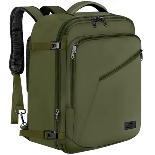 MATEIN Mens Backpack for Travel, Extra Large Expandable Carry on Backpack - color: Olive Green, size: XX-Large