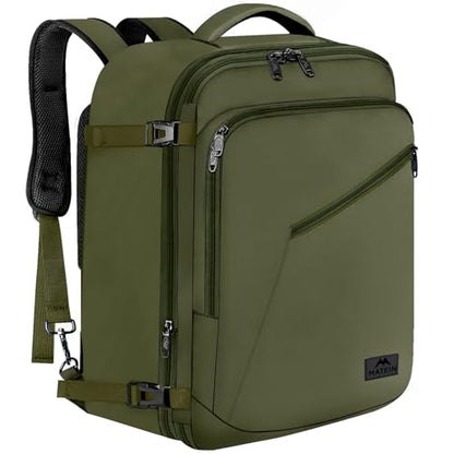 MATEIN Mens Backpack for Travel, Extra Large Expandable Carry on Backpack - color: Olive Green, size: XX-Large