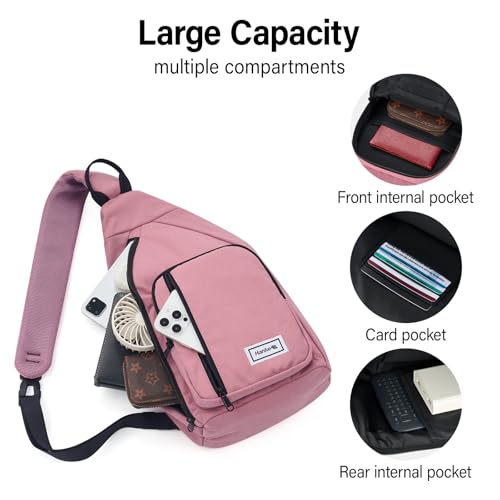 Hanke Crossbody Sling Bag, Chest Bag with 11" Tablet Pocket - color: Purple