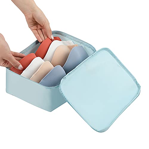 Belsmi 8 Set Packing Cubes with Shoe Bag - Compression Travel Luggage Organizer - color: Style A - Blue