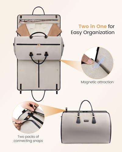 LOVEVOOK Garment Bags for Travel,3 in 1 Garment Duffle Bags with Shoe Pouch - color: Black Sanger